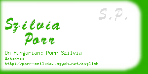 szilvia porr business card